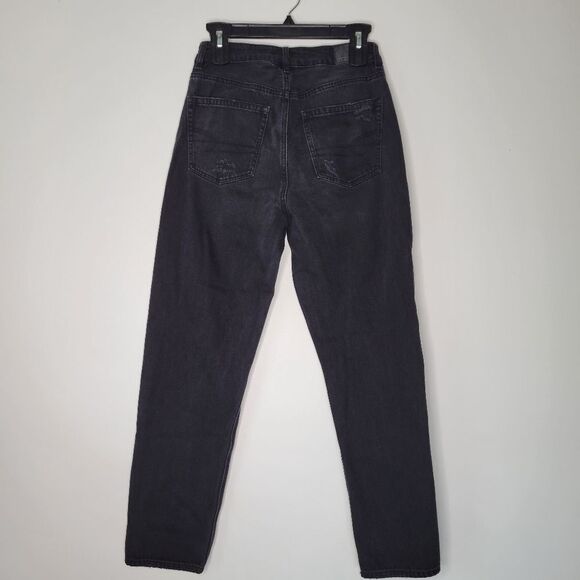 American Eagle Outfitters Black Mom Straight Leg Jeans 2 - Picture 5 of 9